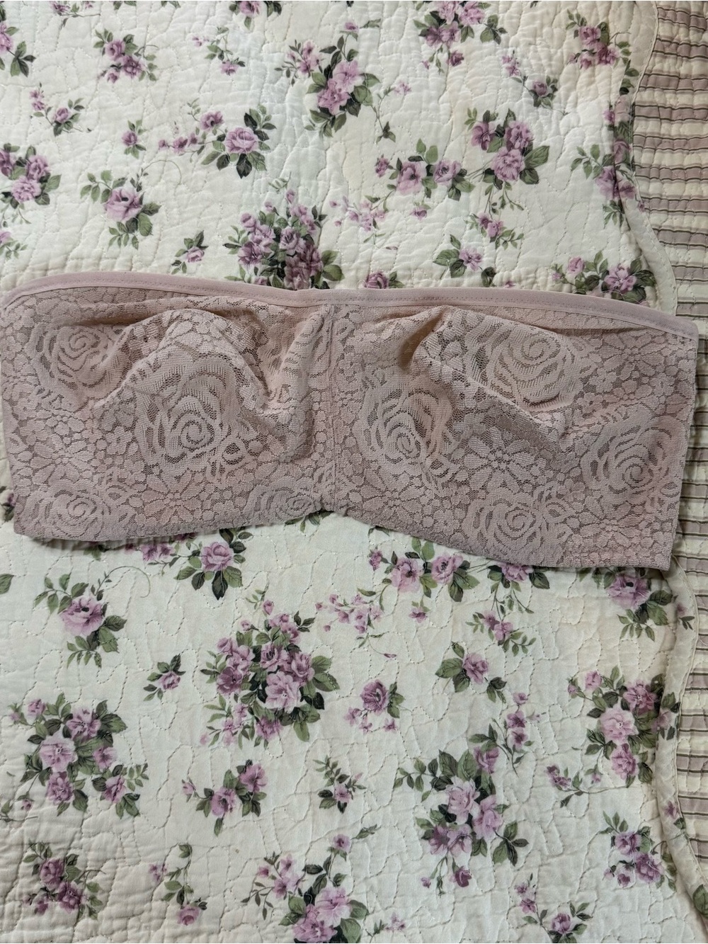 Wacoal Lace Strapless Bandeau Bralette — Dusty Rose